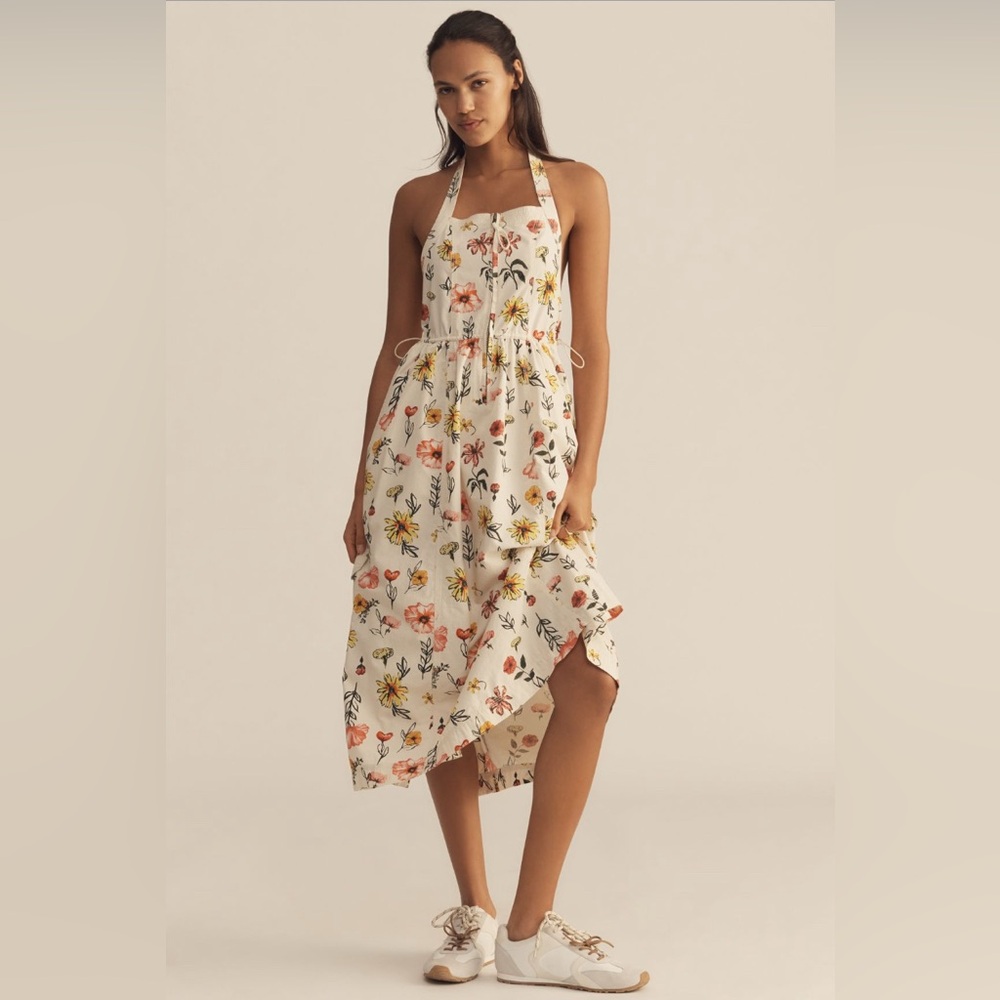 ✨ Anthropologie Relaxed Midi Dress Sz L - Picture 2 of 7